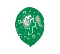 Amscan Latex 4Th Birthday Balloons (Pack Of 6) Green/white (One Size)