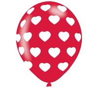 Amscan Latex Heart Party Balloon (Pack Of 6) Red/white (One Size)