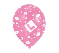 Amscan Latex Hen Night Balloons (Pack Of 6) Pink/white (One Size)