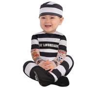 Amscan Lil' Law Breaker Prisoner Jail Outfit Infant Baby Cute Halloween Costume