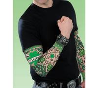 AMSCAN Lucky Irish Green St. Patrick's Day Tattoo Sleeves Party Wearables, Green/Black, One Size