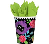 Amscan Mad Tea Paper Disposable Cup (Pack Of 8) Purple/black/red (One Size)