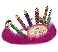 Amscan Majestic Light Up Birthday Candle Tiara, 5-1/2 x 5-1/2 x 3-1/2, Silver/Pink [Parallel import goods]