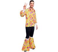 amscan Men's 9905110 60's Floral Shirt Costume Set-Adult Standard Size