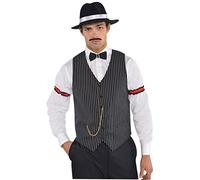 amscan Men's - Adults Roaring 20s Gangster Vest 1 Pc, Multicolor, One Size UK