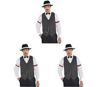 amscan Men's - Adults Roaring 20s Gangster Vest 1 Pc, Multicolor, One Size UK