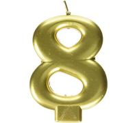 Amscan Metallic 8 Candle Gold (One Size)