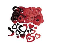 amscan Metallic Red Hollow Hearts Confetti-14g-1 Pack