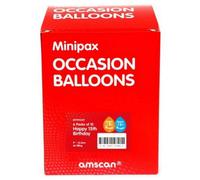 Amscan Minipax Box 6Th Birthday Balloons (Pack Of 6) Metallic Red (One Size)