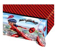 Amscan Miraculous 9902876 Tablecloth 120 x 180 cm Plastic Ladybug Paris Yo-Yo Children's Party Theme Birthday, Red