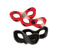Amscan Miraculous Eye Masks Pack of 8 Black / Red One Size
