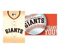 Amscan MLB Party San Francisco Giants Invitation & Thank You Card Set (16 Piece), Multi Color, 7.6 x 5" [Parallel Import]