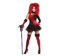 amscan Adults Harlequin Jesterina Fancy Dress Halloween Costume (UK Dress 8-10)