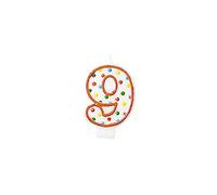 Amscan Number 9 Candle with Polka Dots Party Accessory