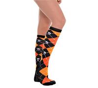 amscan Orange Argyle Adult Knee Socks, 2 Pcs.