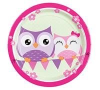 amscan Owls Paper Plates 23cm