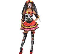 amscan (PKT) (844569-55) Adult Ladies Day Of The Dead Señorita Costume (Small)