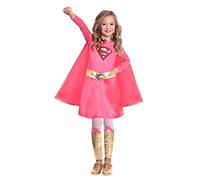 amscan (PKT) (9906733) Child Girls Supergirl Pink Costume (6-8yr)