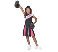 amscan (PKT) (9910519) Child Girls Black/Pink Cheerleader Costume (4-6yr)