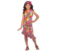 amscan (PKT) (9911425) Child Girls Hawaii Dress Pink Costume (8-10yr)