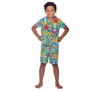 Kids Blue Hawaii Set Costume Hula Hawaiian Boys Book Week Fancy Dress Outfit