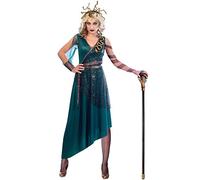 amscan (PKT) (Fix 2/1000) (9903578) Adult Ladies Medusa Costume Dress (UK 14-16), Green
