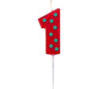 Amscan Polka Dot 1St Birthday Pick Candles Red/green (One Size)