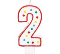 Amscan Polka Dot 2Nd Birthday Birthday Candle White/red (One Size)
