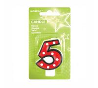 Amscan Polka Dot 5Th Birthday Candles Red/white (One Size)