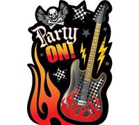 Amscan Rock On Heavy Metal Themed Party Postcard Invitations with Seals Kit (Pack of 8), Multicolor, 4 1/4" x 6 1/4" [Parallel Import Goods]