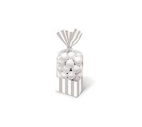 amscan Silver Candy Buffet Party Bags with Striped Design-10 Pcs, Paper, One Size