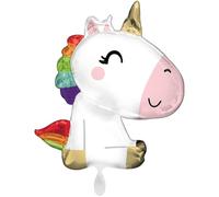 amscan Sitting Unicorn SuperShape Foil Balloons 27"/68cm w x 29"/73cm h
