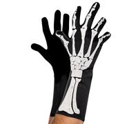 Amscan Skeleton Black White 3D Gloves Mens Halloween Costume Accessory