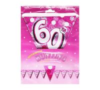 Amscan Sparkle 60Th Birthday Bunting Pink/silver (One Size)
