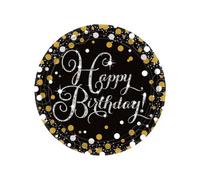 (PKT) Gold Celebration Paper Plates 23cm