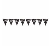 Amscan Sparkling Gold Celebration 50Th Birthday Decorative Bunting Black/gold (One Size)