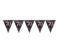 Amscan Sparkling Pink Celebration 70Th Birthday Bunting Black/pink (One Size)