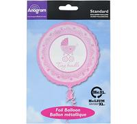 Amscan Standard-C:Celebrate Baby Girl Balloon, Pink, One Size