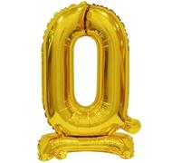 Amscan Standing Balloon * Number 0 - Gold * Decoration for Birthday & Party | 38 cm for Air | 1 Count