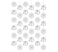 Amscan String 25Th Anniversary Hanging Decoration (Pack Of 6) Silver (One Size)
