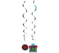 Amscan Swirl 30Th Hanging Decoration (Pack Of 12) Multicoloured (One Size)
