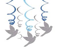 Amscan Swirl First Holy Communion Party Decoration Blue/grey (One Size)