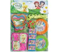 amscan Tinkerbell ART_CRAFT_KIT for 8 Guests - Pack of 8 Mini Composition Books, Flower Rings, Bangle Bracelets, Brushes, Flying Discs, Wands - Unisex, All Seasons, Kid