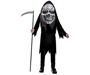 amscan - Unisex Kids Halloween Big Head Grim Reaper Costume Age: 4-12 Years
