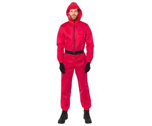 amscan Unisex Squid Game Guard Standard Costumes, Red, S UK