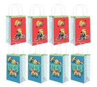 Amscan Vibrant Multicolor Despicable Me Printed Paper Kraft Bags - 8.25" x 5" (Pack of 8) - Perfect for Parties, Gifts & Goodies