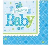 Amscan Welcome Baby Boy Napkins Blue/green/white (One Size)