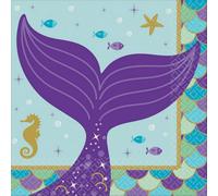 Amscan Wishes Mermaid Tail Napkins (Pack Of 16) Multicoloured (One Size)