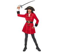Amscan Women's Captain Pirate Ladies Size 14-16 Costume Outerwear, Burgandy and Black, (Pack of 3)