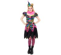 Amscan - Women's Halloween Funhouse Horror Clown Fancy Dress Costume Size: 8-20